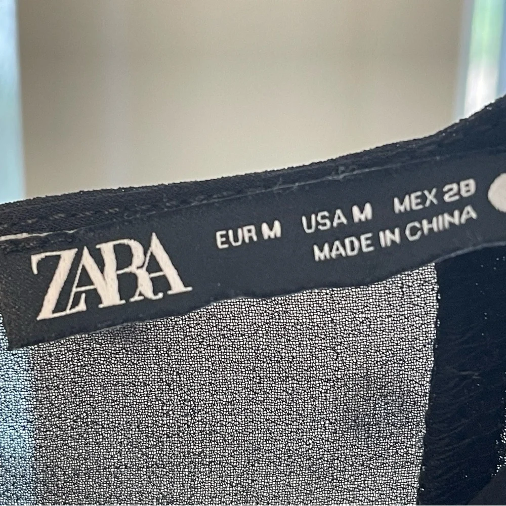 Zara Short Ruffle Dress, Sheer Black Long Sleeve, Parties, Dance, Cocktails, M - Picture 10 of 13